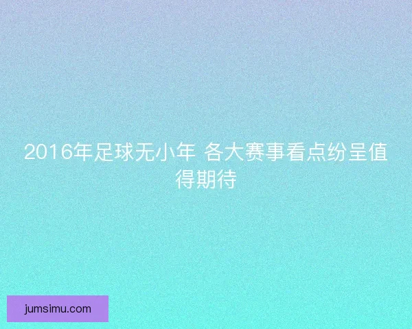 2016年足球无小年 各大赛事看点纷呈值得期待